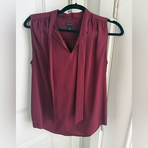 Ann Taylor Burgundy Tie-Neck Sleeveless Camisole